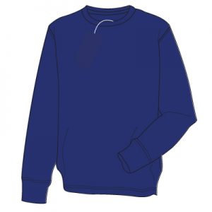 Thornden Navy Fairtrade Cotton/Poly Sweatshirt with School logo. Sizes ( small - XLarge)